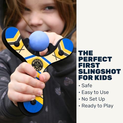 Mischief Maker® Wooden Slingshot for Kids with Soft Foam Balls (4 Count)