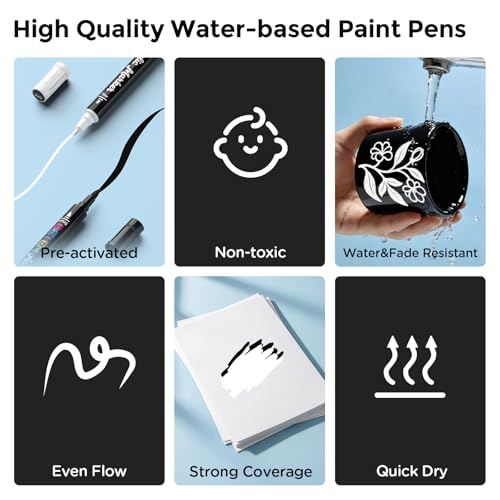 2 Black & White Paint Markers for Glass (10 Count)
