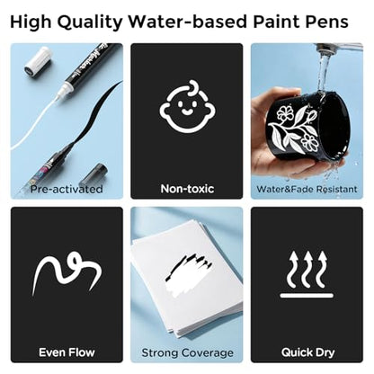2 Black & White Paint Markers for Glass (10 Count)