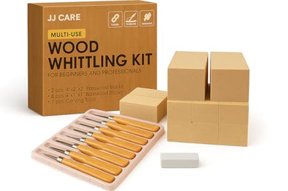 Wood Carving Kit [8 SK7 Carving Knives with Beechwood Handle
