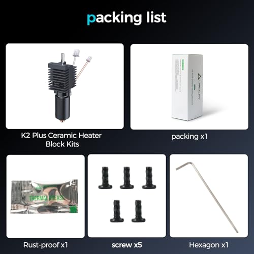 Official K2 Plus Ceramic Heating Block Hotend Kit