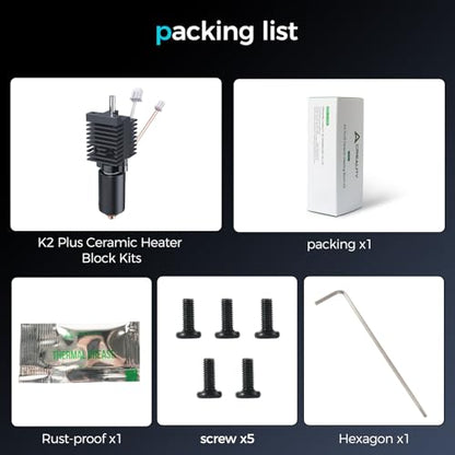Official K2 Plus Ceramic Heating Block Hotend Kit
