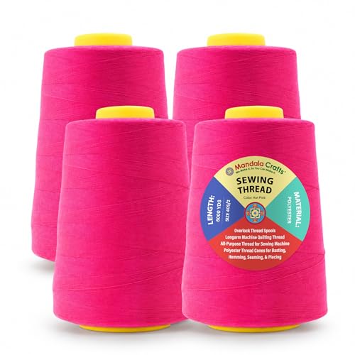 40S 2 Hot Pink Polyester 4 Pack of Serger Threads Cones