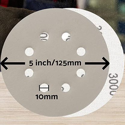 5 inch Wet Dry Sanding Discs Hook & Loop 54 pcs