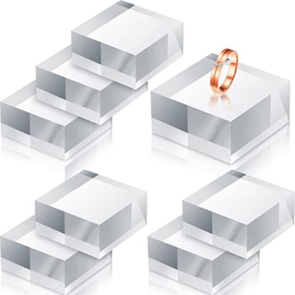 8 Pcs Acrylic Display Block Clear Cube 2 x 2 x 1 Inch