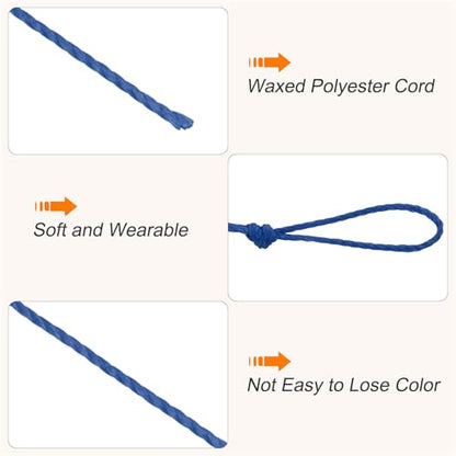 Waxed Cord 0.45mm Waxed Thread 87 Yard Wax String Leather Cord for Bracelet Making