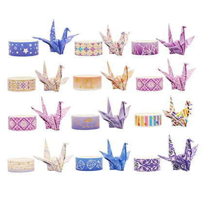 12 Rolls Galaxy Washi Tape Set Bronzing Starry Night Decorative Masking Tape for Scrapbooking (12 Count)