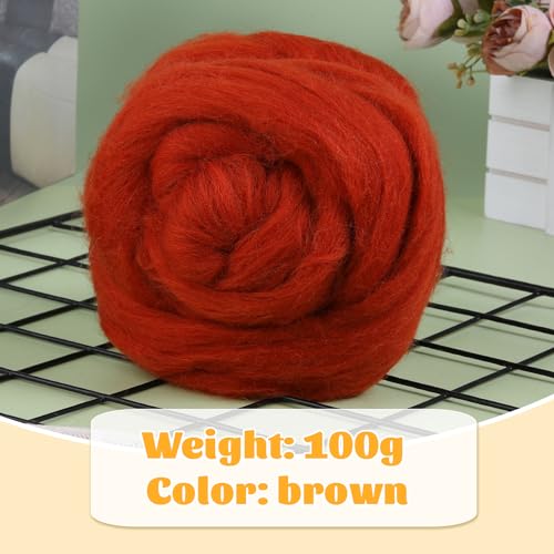 3.53oz Needle Felting Wool Roving for Needle Felting Red