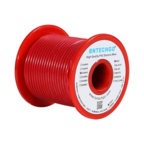 20 Gauge PVC Solid Electric Wire Red 100 ft Hookup Wire