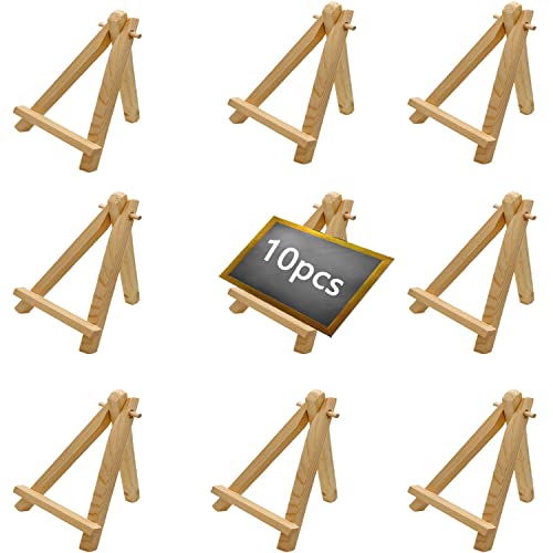10 Pcs 7.5 Inch Mini Wood Display Easel (10 Count)
