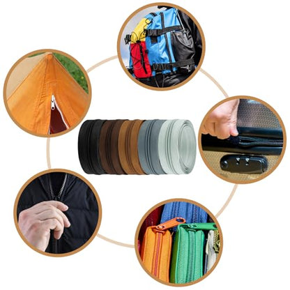 22.2 Yards 20 m 10 Pieces Assorted Colors #5 Nylon Coil Zippers