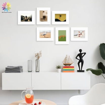 Mat Board Center 50 Pack 8x10 Picture Mat for 5x7 Photo White