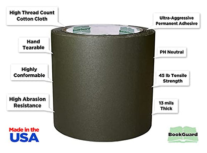 4 Inch Olive Book Repair Cloth Tape 15 Yard Roll