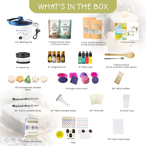 Basic 2-in-1 Candle & Soap Making Supplies Kit with Wax/Soap Melter