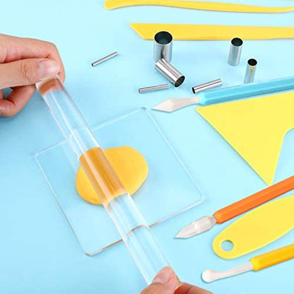 23 Pcs Clay Sculpting Tools Set with Roller Cutters
