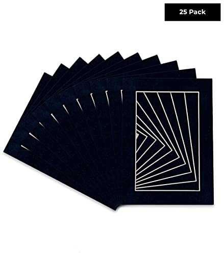 Pack of 25 Acid Free 11x14 Mats Bevel Cut for 8.5x11 Photos (25 Count)