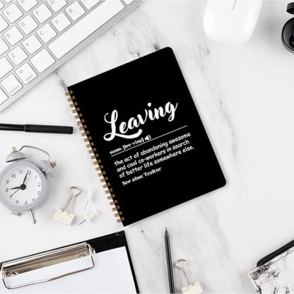 Leaving Definition Hardcover Spiral Notebooks