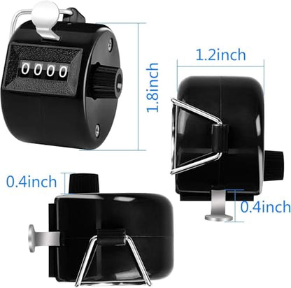 Black Handheld Tally Counter Clicker 4 Digital for School Event
