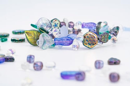 1.4oz (40g) Limited Mix of Czech Glass Beads, Hand Made Set Kit, Purple Crystal AB Sparkling Mix Fairytale