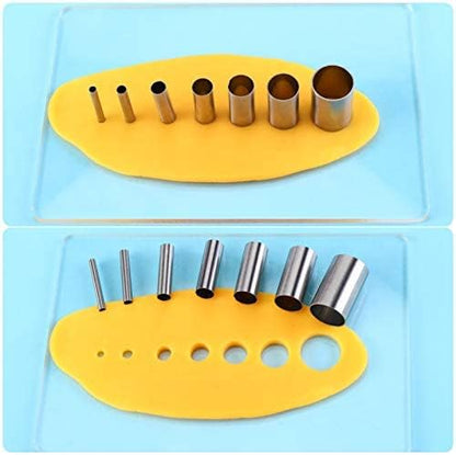 Honoson 24 Pcs Clay Sculpting Tools Kits Polymer Clay Tools DIY Set with Roller, Acrylic Sheet, Scraper Backing Board, Round Circle Shape Cutter, Shaping for Art Craft(Colorful)