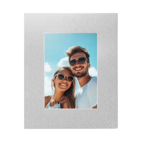 Picture Mats 8 x 10 Mat Board Center for 5 x 7 Pictures Acid Free White Core Bevel Cut Frame Mattes with Backing for Display Art Measuring