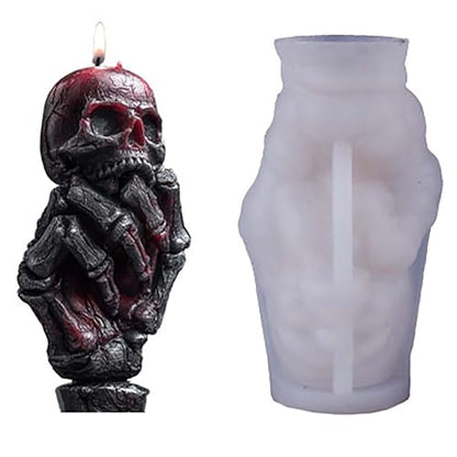 Skull Hand Ghost Cylinder Molds Silicone Wave Spiral Candle Mold