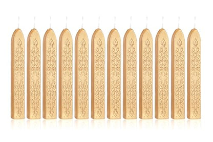 12Pcs Sealing Wax Sticks with Wicks for Wax Seal Stamp (12 Count)