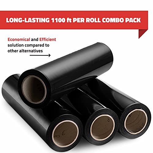 20 Pack Stretch Wrap 18 Inch 80 Gauge Shrink Wrap Black