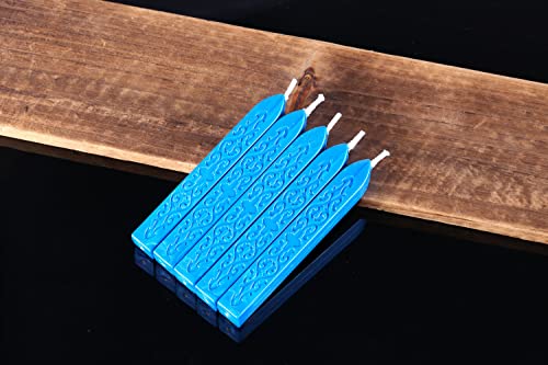 5Pcs Royal Blue Sealing Wax Sticks with Wicks for Wax Seal Stamp (5 Count)