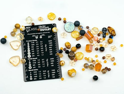 1.4oz (40g) Random Mix of Czech Glass Beads, Hand Made Set Kit, Golden Amber