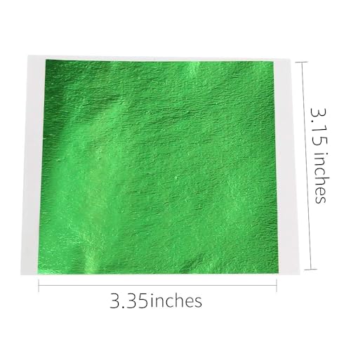 Gold Leaf Sheets for Art 100 PCS Green Foil