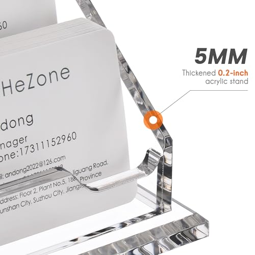 Acrylic Card Holder Clear Horizontal Business Card Organizer Stand for Desk 3 Slots 3 Tier Business Cards Stand for Women and Men