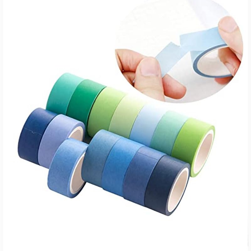 60 Rolls Washi Tape Set 15mm Wide Rainbow Colored Painters Masking Tape Supplies Writable Cute Colorful Decorative Craft Tape for Scrapbook DIY (9 Count)