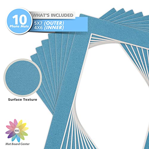 Mat Board Center 10 Pack 5x7 Photo Mats for 4x6 Picture