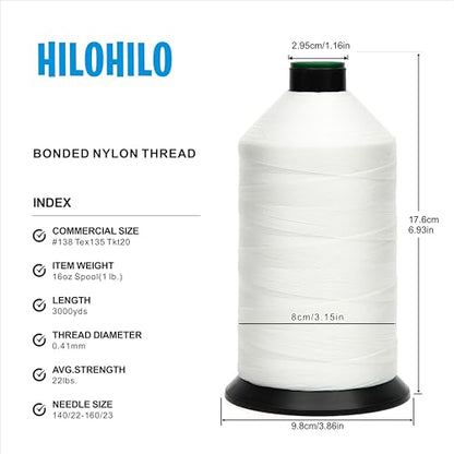 Extra Strong Bonded Nylon Thread #138 Tex135