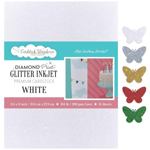 Cardstock Warehouse Diamond Print Inkjet Glitter (15 Count)