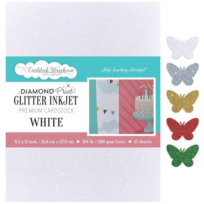 Cardstock Warehouse Diamond Print Inkjet Glitter (15 Count)