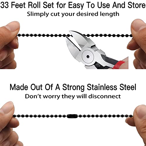 Steel Ball Chain Bead Dog Tag Chain Beaded Necklace Chains for Jewelry Making Bracelet Military Crafts