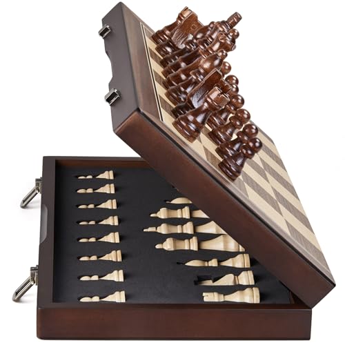 15'' Magnetic Wooden Chess Set for Adults Kids