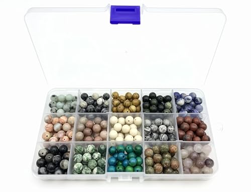 350Pcs 8mm Natural Gemstone Beads
