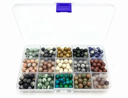350Pcs 8mm Natural Gemstone Beads