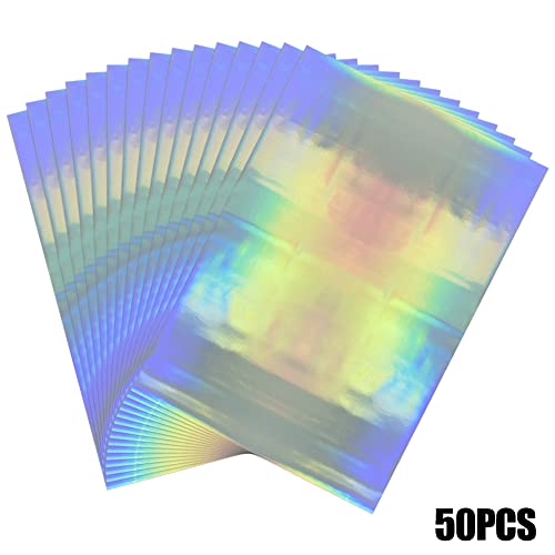 300 Pieces Toner Reactive Foil 6 Assorted Color Foil Paper Sheets for Arts Crafting Foil Plate Card Making Decoration Hot Foil Roll Transfer Foil Sheet for Craft Cardstock DIY Card Invitation Supplies (300 Count)