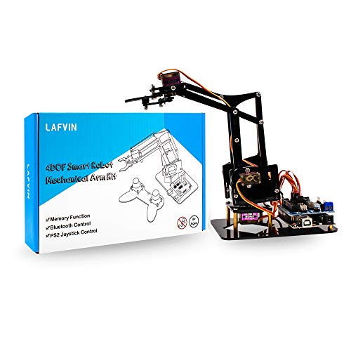 4DOF Acrylic Robot Mechanical Arm Claw Kit Compatible with Arduino IDE DIY Robot with CD Tutorial