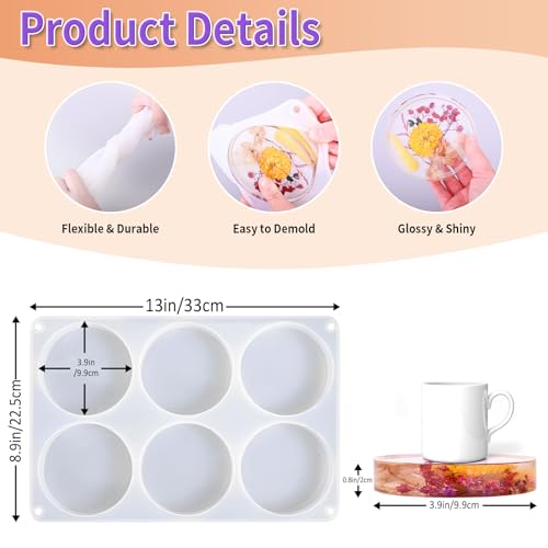 Resin Coaster Molds (6 Count)