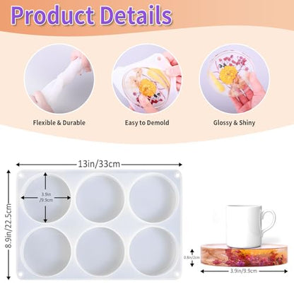 Resin Coaster Molds (6 Count)