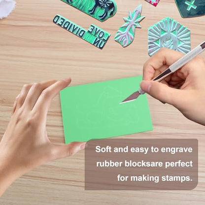 25 Pcs 4x6" Rubber Linoleum Stamp Carving Blocks for Printmaking (25 Count)