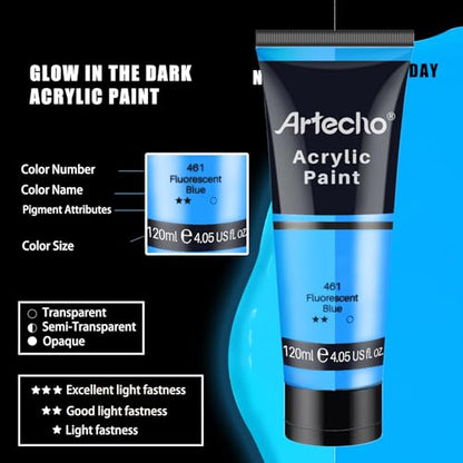 Fluorescent Orange Acrylic Paint 120ml (4.05 Fl Oz)