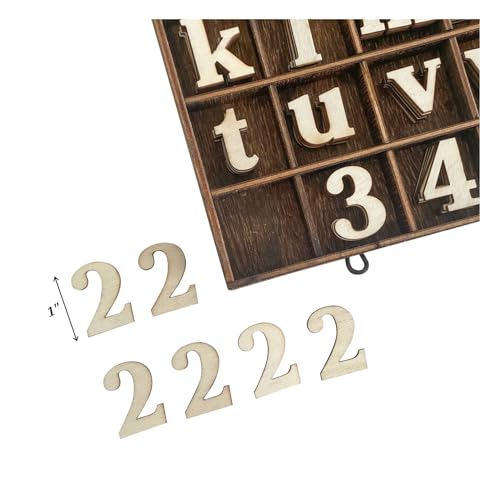 706 Pieces 1 Inch Wood Alphabet Letters Wooden Numbers Mini Capital & Lowercse Letters with Rustic Storage Box for Home Decor Spelling Education Homemade Crafts Party Gifts (706 Count)