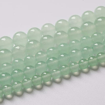 4mm 90pcs Natural Green Jade Chalcedony Beads Energy Healing Power Stone Beads for Jewelry Making Round Loose Beads DIY Bracelet 15"