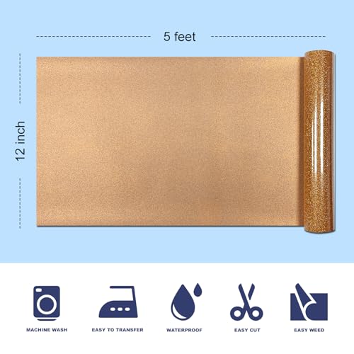 Glitter Iron On 12in X 5ft (5 Foot)